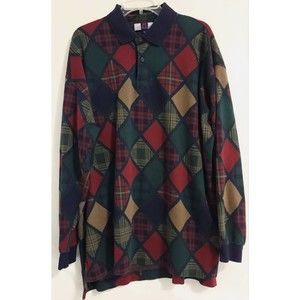 St. Durand Long Sleeve Sweater Men's Size XL Diamond Print